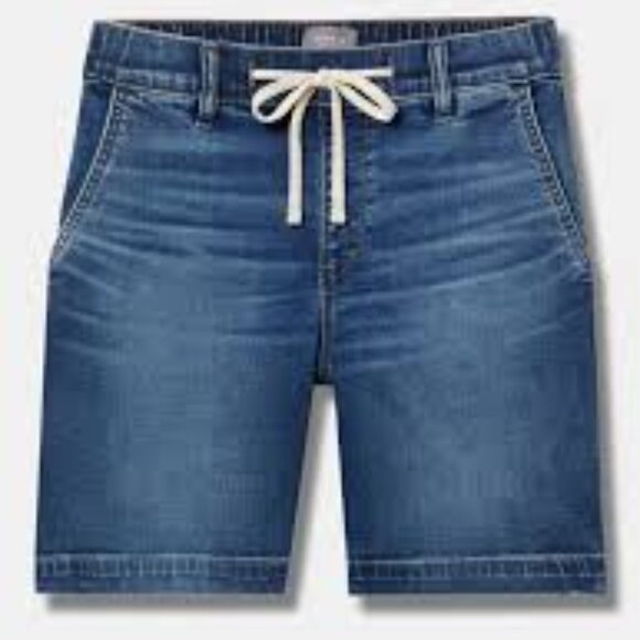 Torrid Lot of 2 Bermuda Pull-On Shorts - Size 28 (5X) (Dark Blue & Khaki) - Picture 8 of 13